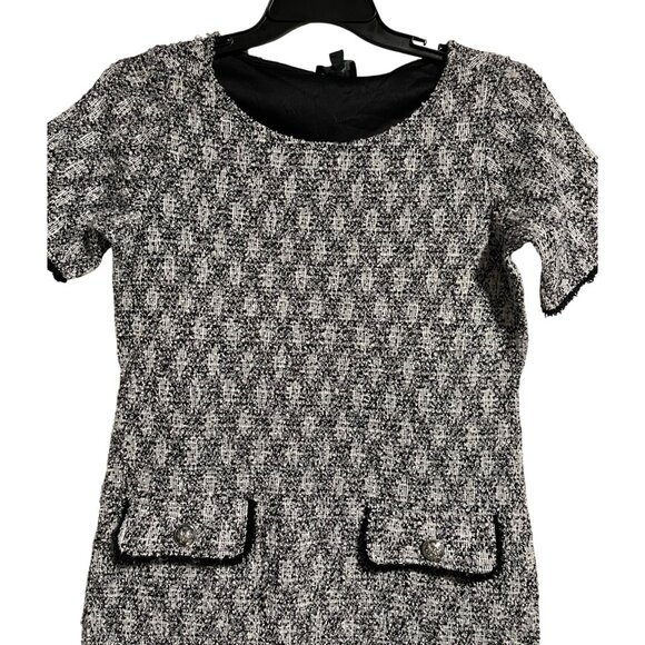 Isaac Mizrahi New York Tweed Short Sleeve Dress Black/White Size Small - Picture 4 of 9